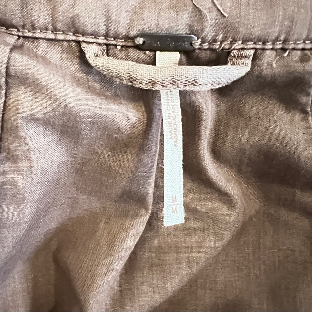 Free People Tan/Greenish Hue Jean Military Jacket with Relaxed Fit Oversized Fit - Picture 12 of 13
